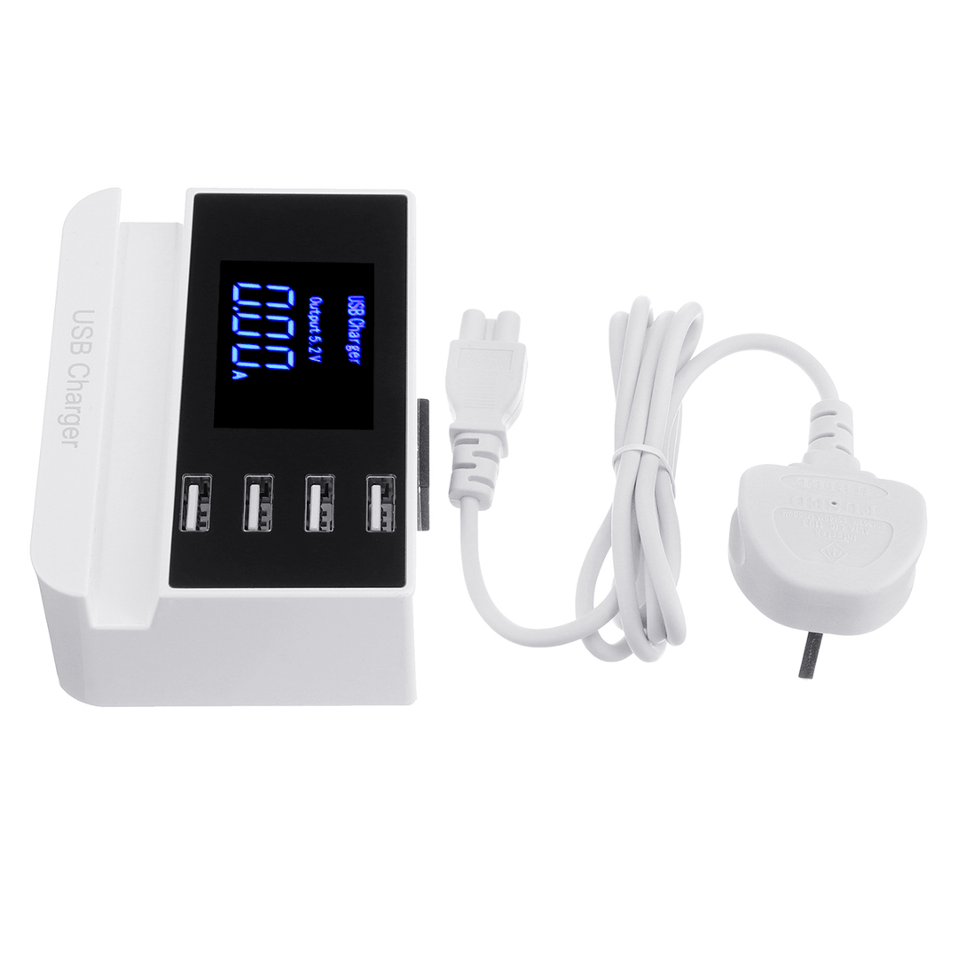 LCD Display 1.9 Inch USB Charger Power Adapter Desktop Charging Station Phone Charger Smart IC Technology USB Ports Charger - MRSLM