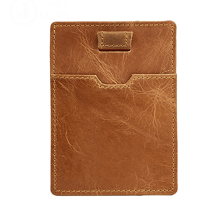 RFID Blocking anti Theft Men Genuine Leather Card Holder Retro Casual Document Wallet - MRSLM