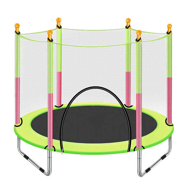 Kids Trampoline with Enclosure Safety Net Jumping Mat Spring Cover Padding - MRSLM