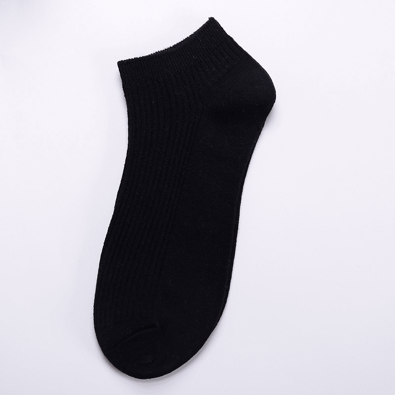 Men'S New Breathable Double Needle Boat Socks Men'S Socks Wild Solid Color Draw Socks Socks Cotton Sweat Socks - MRSLM