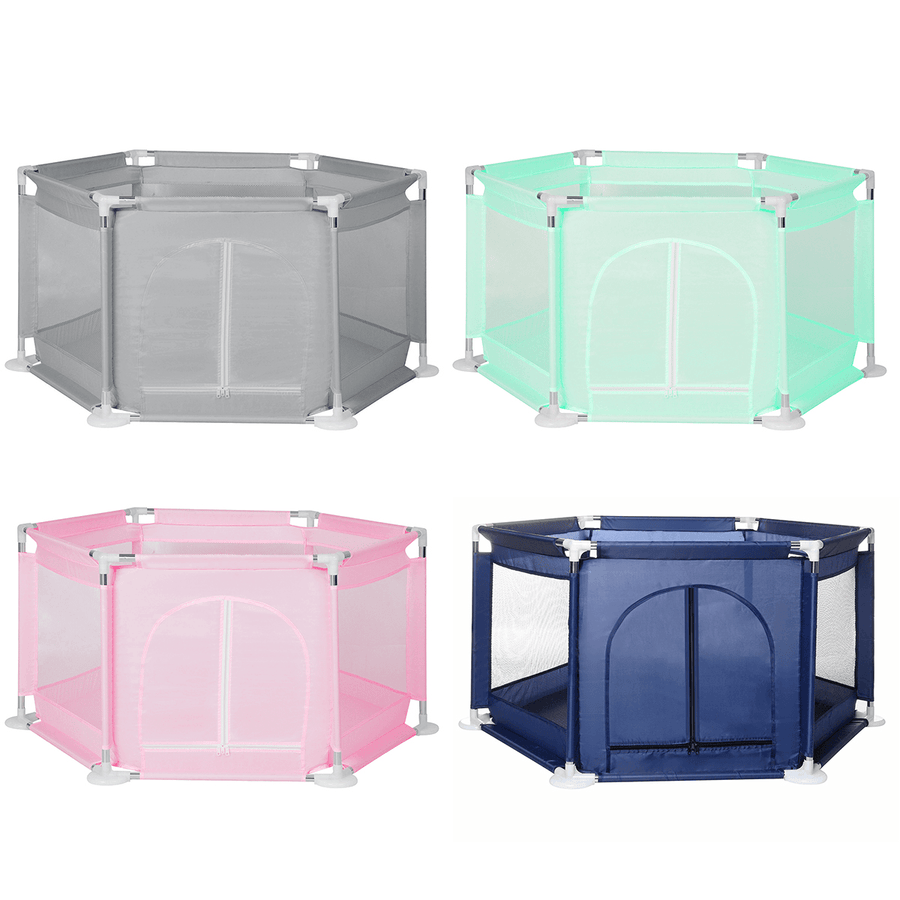 6 Sided Baby Playpen for Babies Baby Playard Infants Toddler 6 Panels Safety Folding Indoor Outdoor Kids Play Pens Baby Fence Game Toy Pool Tent - MRSLM