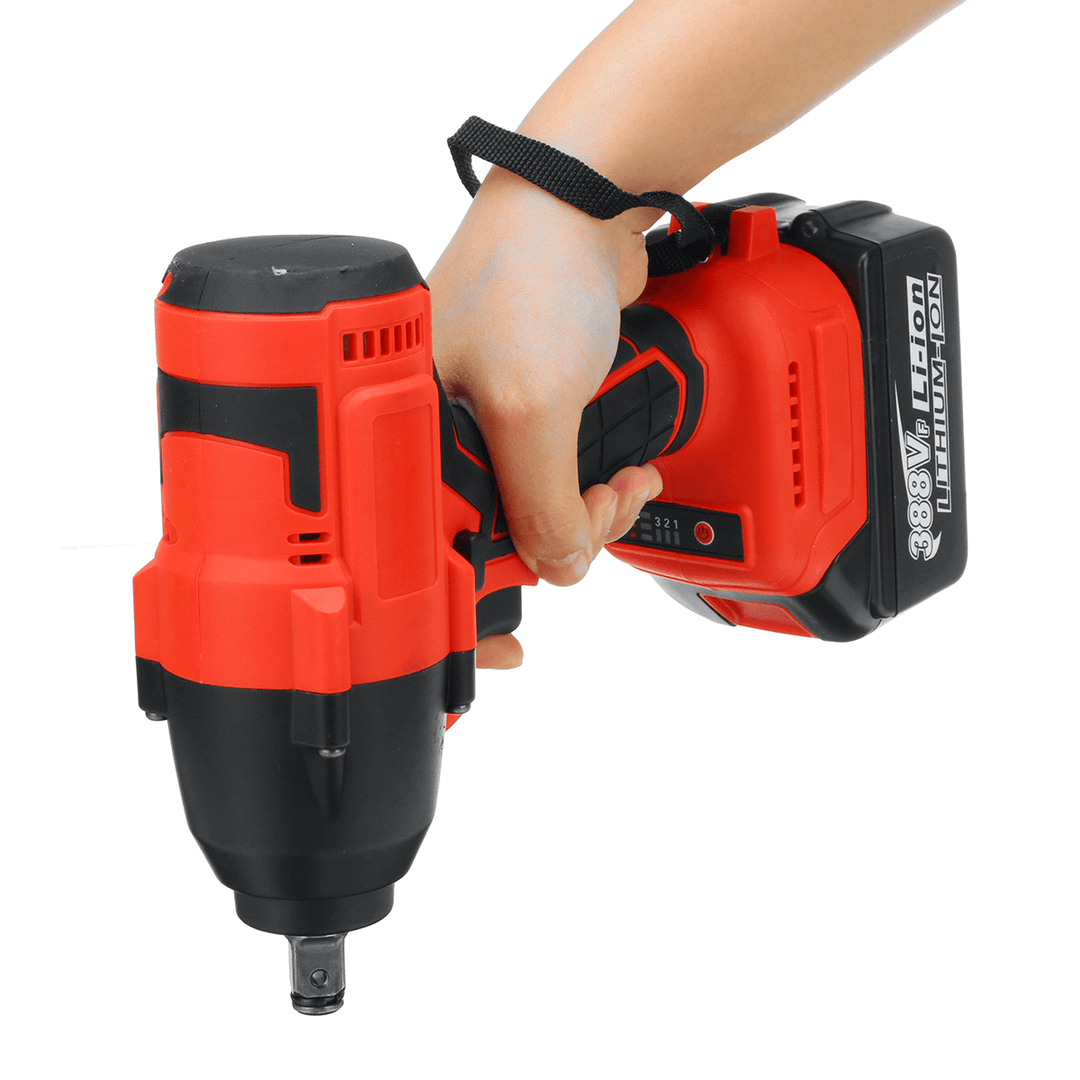 388VF 1200N.M Brushless Electric Impact Wrench Driver Screwdriver W/ None/1/2 Battery Also for Makita 18V Battery - MRSLM
