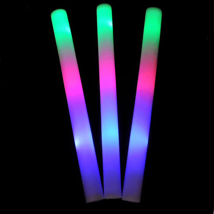 3Pcs/10Pcs Light up LED Foam Stick Wands Rally Rave Cheer Batons Party Flashing Glow Stick Flash Light - MRSLM