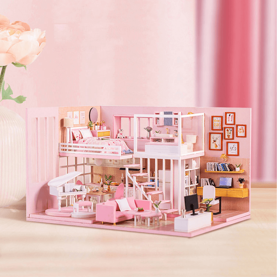 DIY Creative Handmade House Educational Toys Girl Heart Birthday Gift Doll House - MRSLM