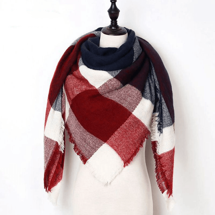 Autumn and Winter Imitation Cashmere plus Double-Sided Colorful Plaid - MRSLM