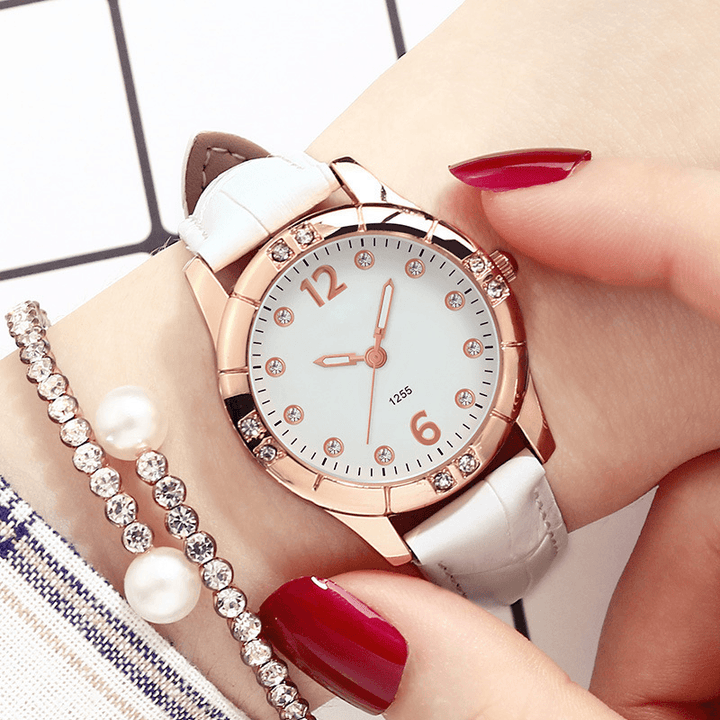 Deffrun Diamonds Elegant Design Women Wrist Watch Luminous Display Quartz Watch - MRSLM
