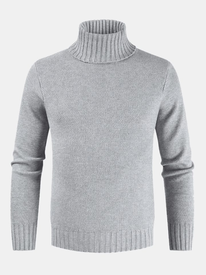Men'S New Male Self-Cultivation High Collar Solid Color Sweaters - MRSLM