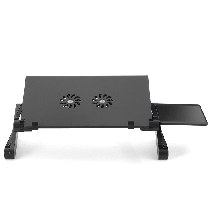 Laptop Desk Aluminum Alloy Folding Computer Notebook Desk Bed Laptop Table with Cooling Stand and Mouse Tray - MRSLM