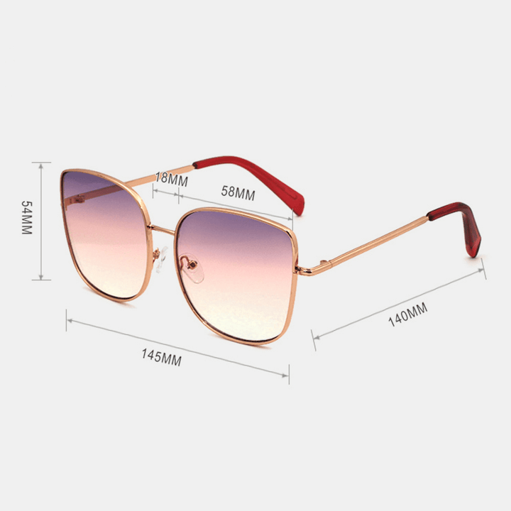 Unisex Fashion Metal Square Full Frame Narrow Rim UV Protection Sunglasses - MRSLM