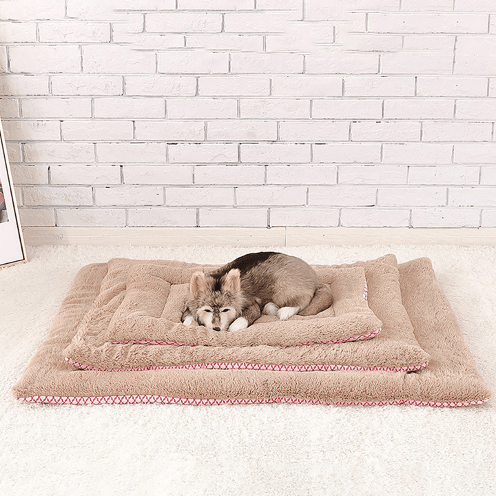 Double Sides Corduroy Short Plush Pet Mat Dog Cat Sleeping Pad Mat Pet Bed - MRSLM