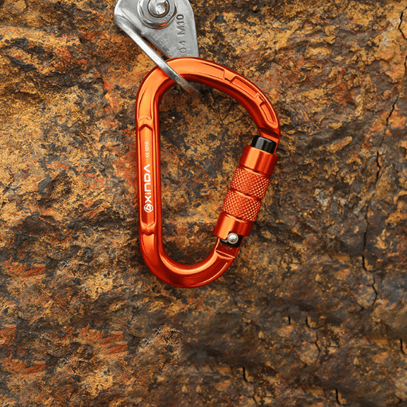 XINDA 8123TN Aluminum Alloy Carabiner 8KN 25KN Pull Outdoor Climbing Hanging Buckle Hook Keychain - MRSLM