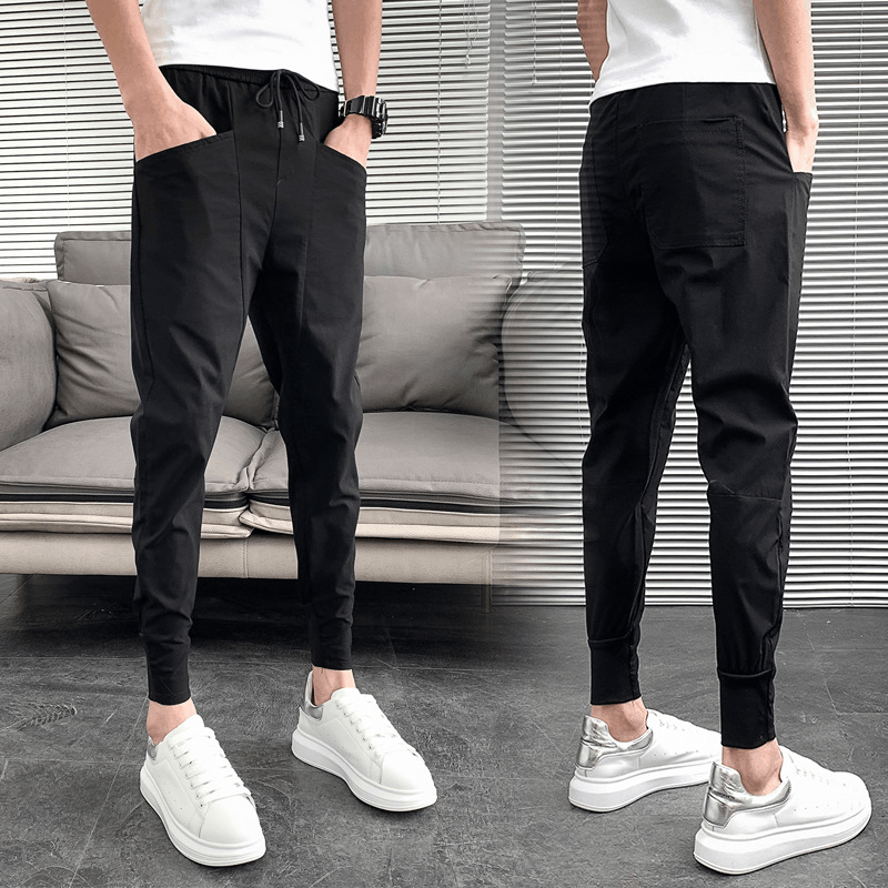 Slim Trousers Solid Color Harlan Trousers - MRSLM