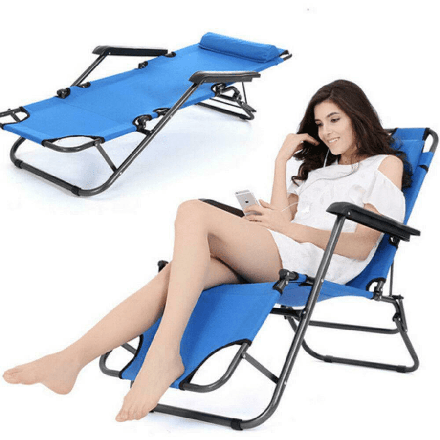 Portable Folding Sun Loungers Single Sofa Bed Office Noon Break Nap Leisure Bed Comfortable Beach Chaise Outdoor Camping Patio Lawn - MRSLM