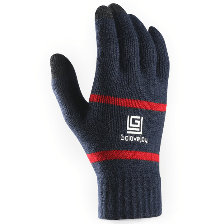 Unisex Winter Touch Screen Outdoor Riding Knit Warm Thickened Gloves - MRSLM