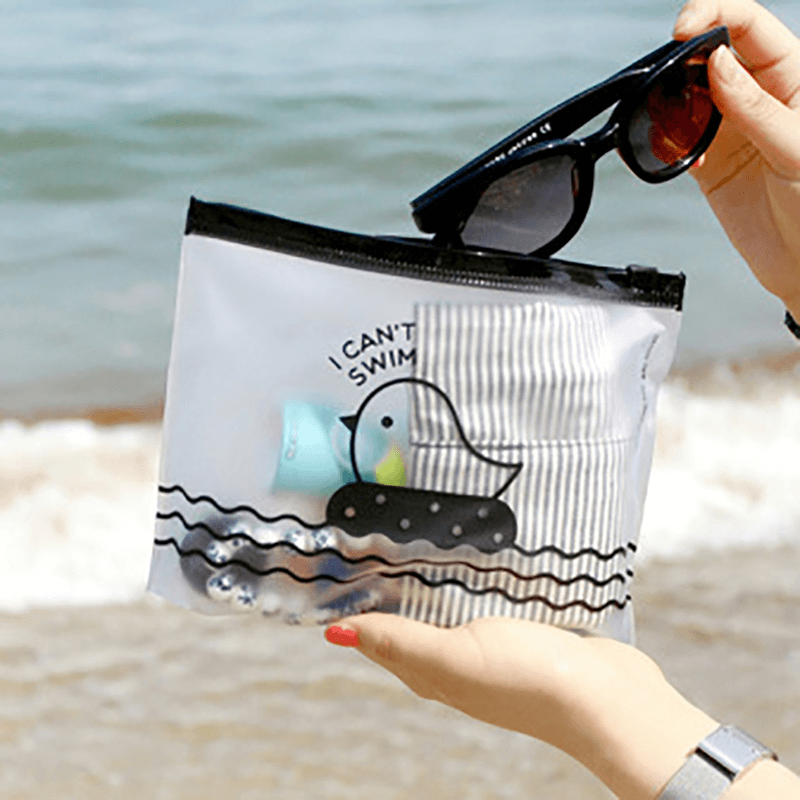 Creative Cute Chick Translucent Frosted Pull Side Pouch Debris Lovely Minimalist Large Capacity Bag - MRSLM