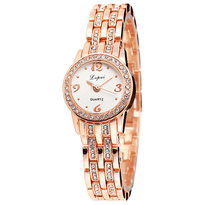 LVPAI XR1671-1 Diamond Dress Ladies Wrist Watch Full Steel Elegant Design Quartz Watch - MRSLM