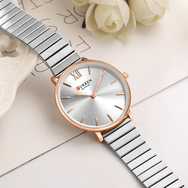 CURREN 9040 Fashionable Casual Style Ladies Wrist Watch Full Steel Band Ultra Thin Quartz Watches - MRSLM
