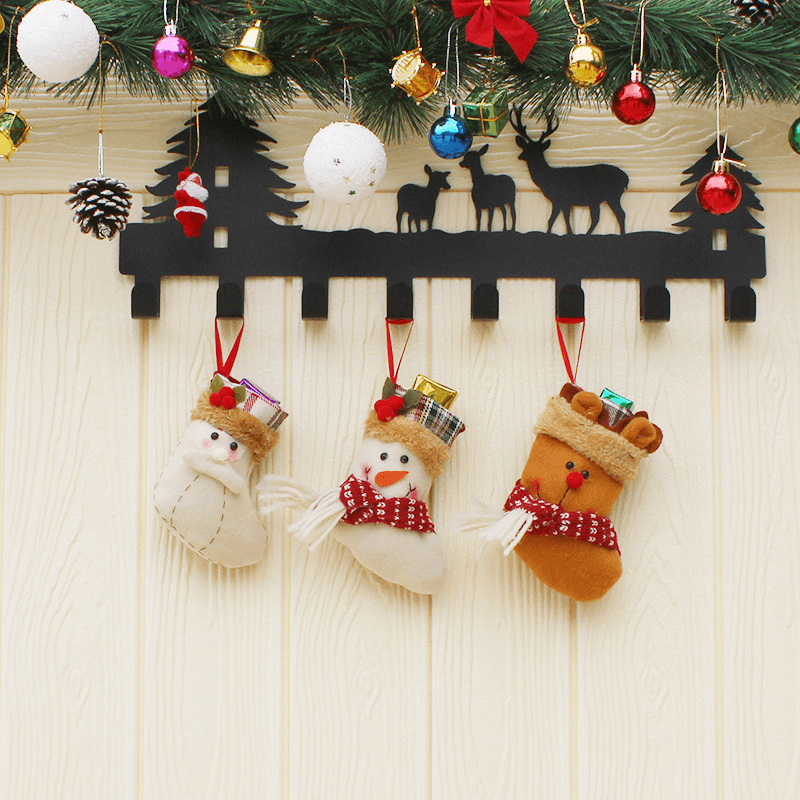 Christmas Candy Bag Stocking Mini Santa Claus Sock Gift Bag Bauble Christmas Tree Ornaments Decorati - MRSLM
