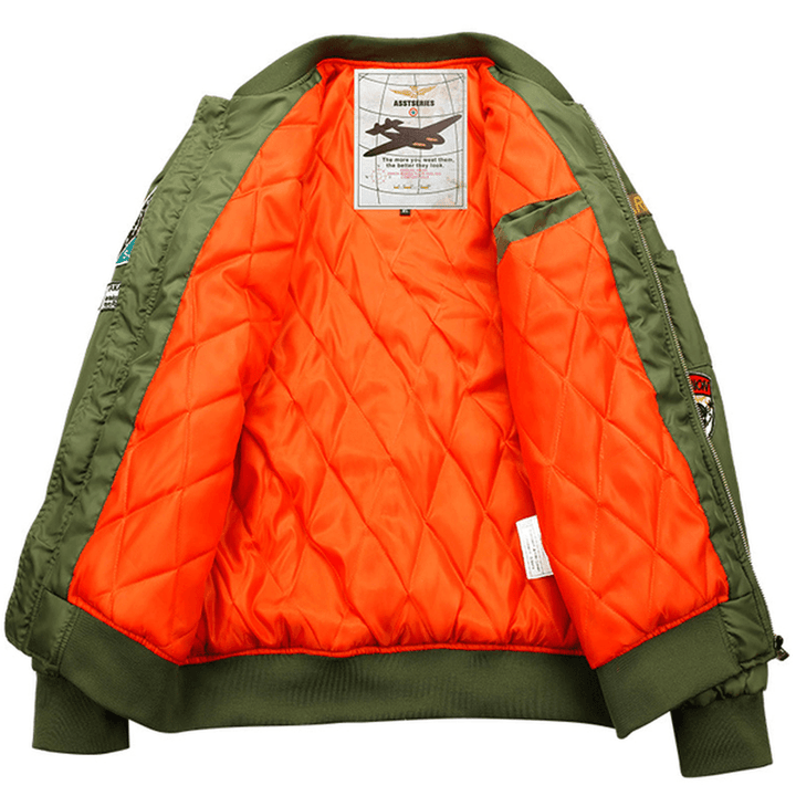 Mens Winter Fashion Bomber Jacket Thick Warm Flight Jacket - MRSLM