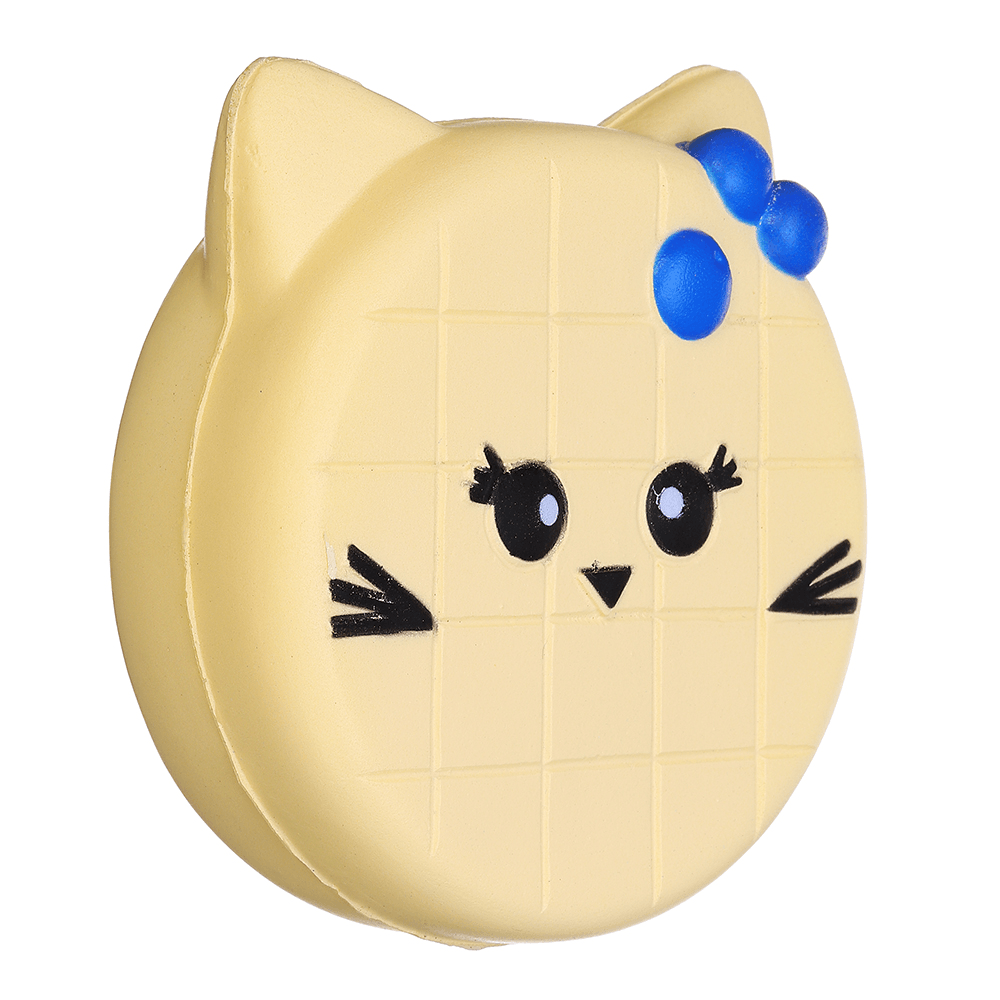 Bread Squishy Cat Face 10CM Jumbo Slow Rising Soft Toy Gift Collection with Packaging - MRSLM
