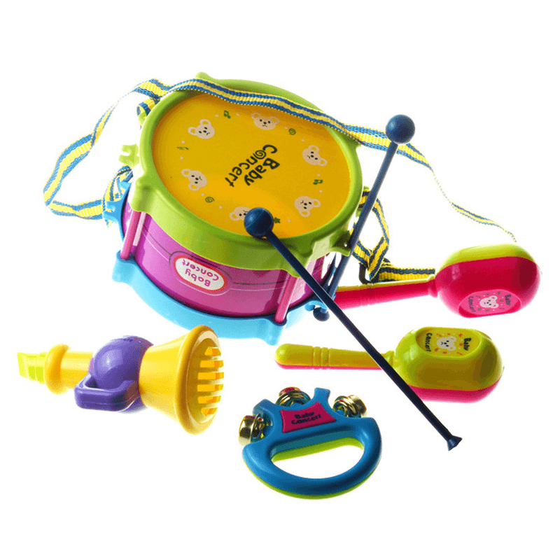 Children'S Toy 5-Piece Set of Jazz Drum Combo Instrument - MRSLM