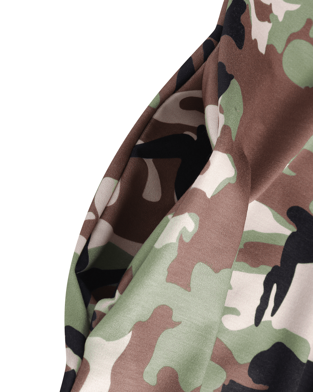Long Sleeve Hooded Loose Pocket Pullover Camouflage Print Hoodie Dress - MRSLM