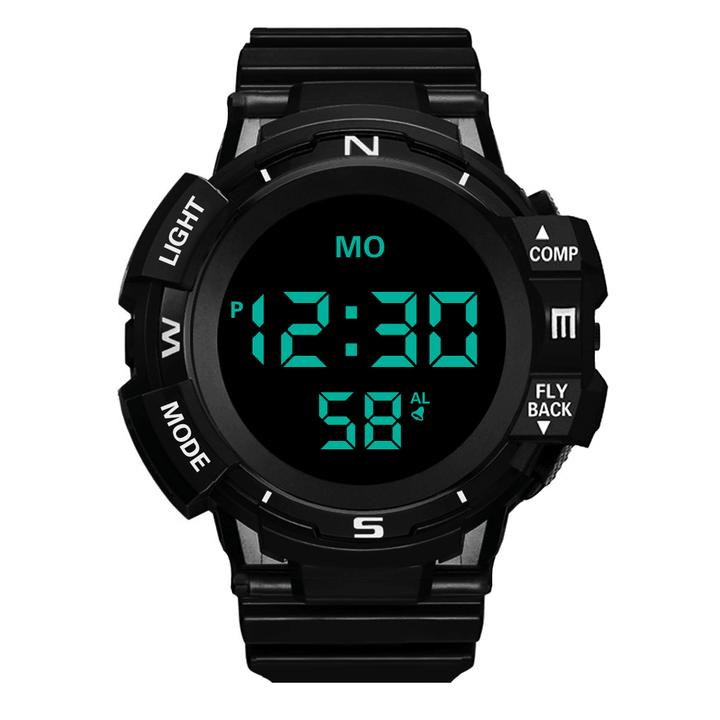 HONHX 81F-783 Fashion Alarm Clock Week Luminous Display Fashion Men Digital Watch - MRSLM