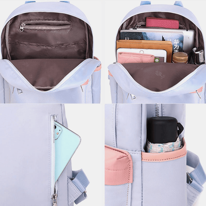 Women Patchwork School Bag Laptop Backpack Rucksack Daypack - MRSLM