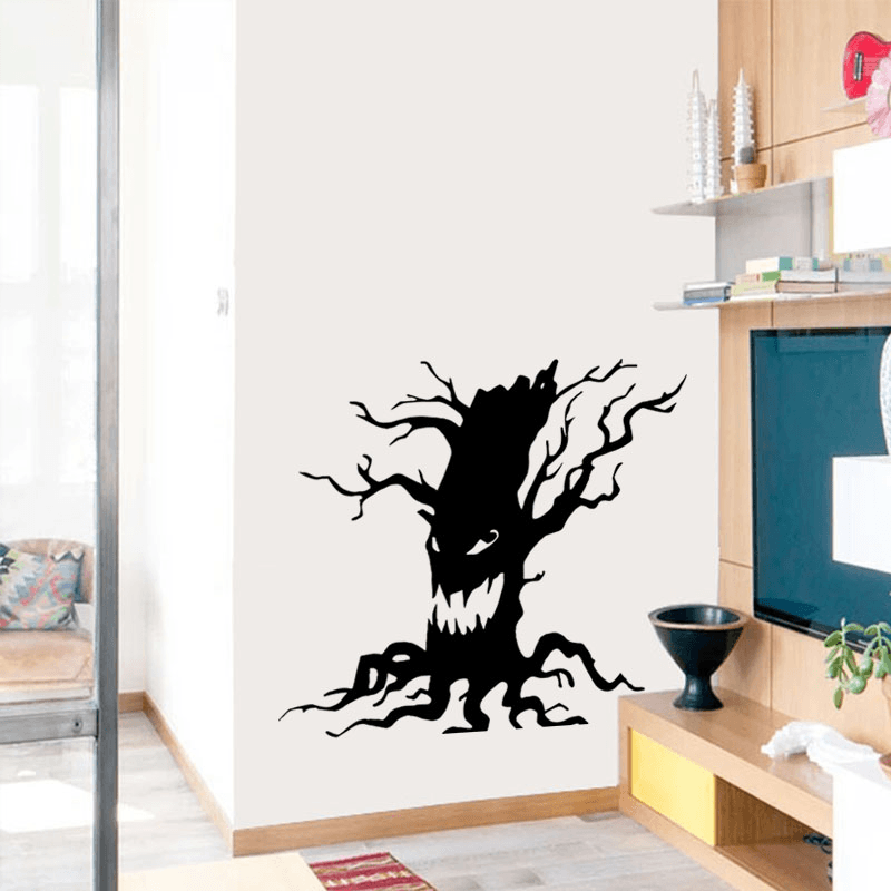 Miico FX3014 Halloween Sticker Cartoon Sticker Ghost Tree Pattern Removable Wall Stickers - MRSLM