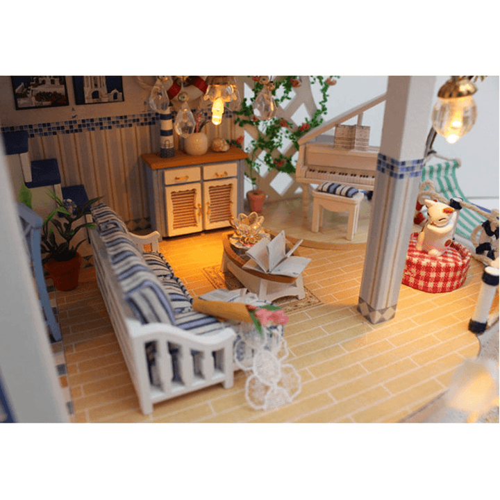 Hoomeda Legend of the Blue Sea DIY Handmade Assemble Doll House Miniature Model with Lights Music for Gift Collection Home Decoration - MRSLM