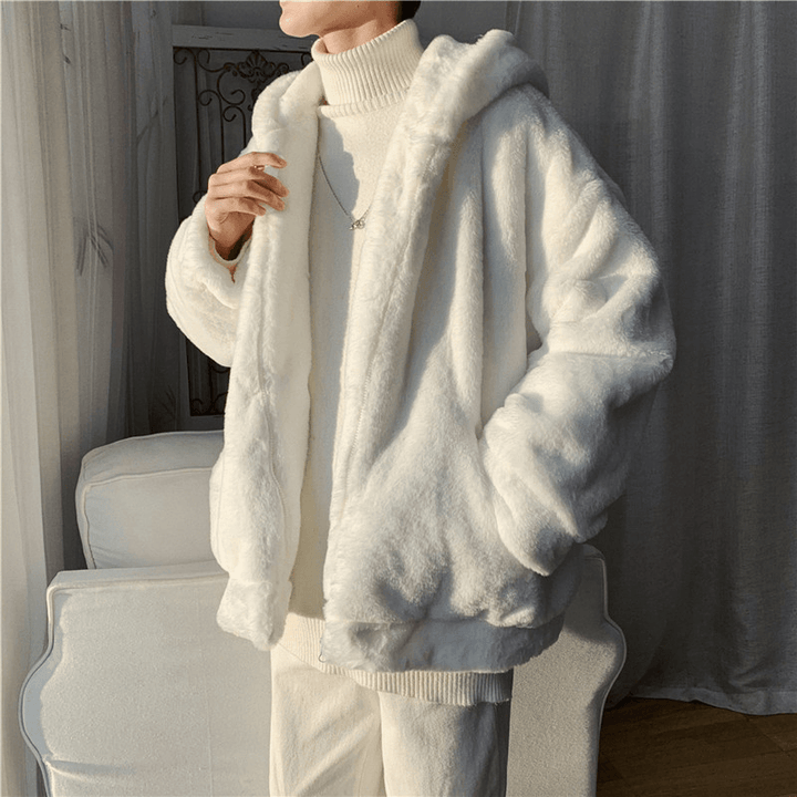 Fashion Simple Pure Color Lamb Cashmere Cotton Coat - MRSLM