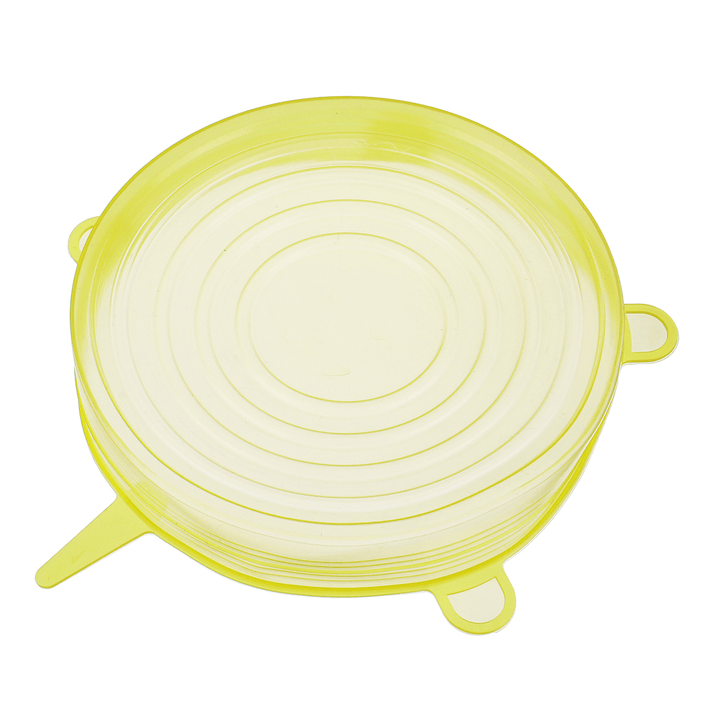 6Pcs/Set Silicone Stretch Suction Pot Lids Kitchen Cover Pan Bowl Stopper Cap - MRSLM