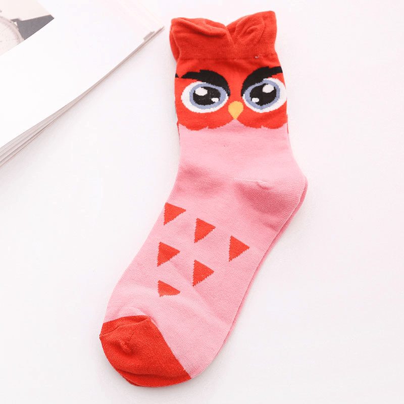 New Style Owl Socks Three-Dimensional Cartoon Socks Cotton Mid-Tube Women Socks - MRSLM