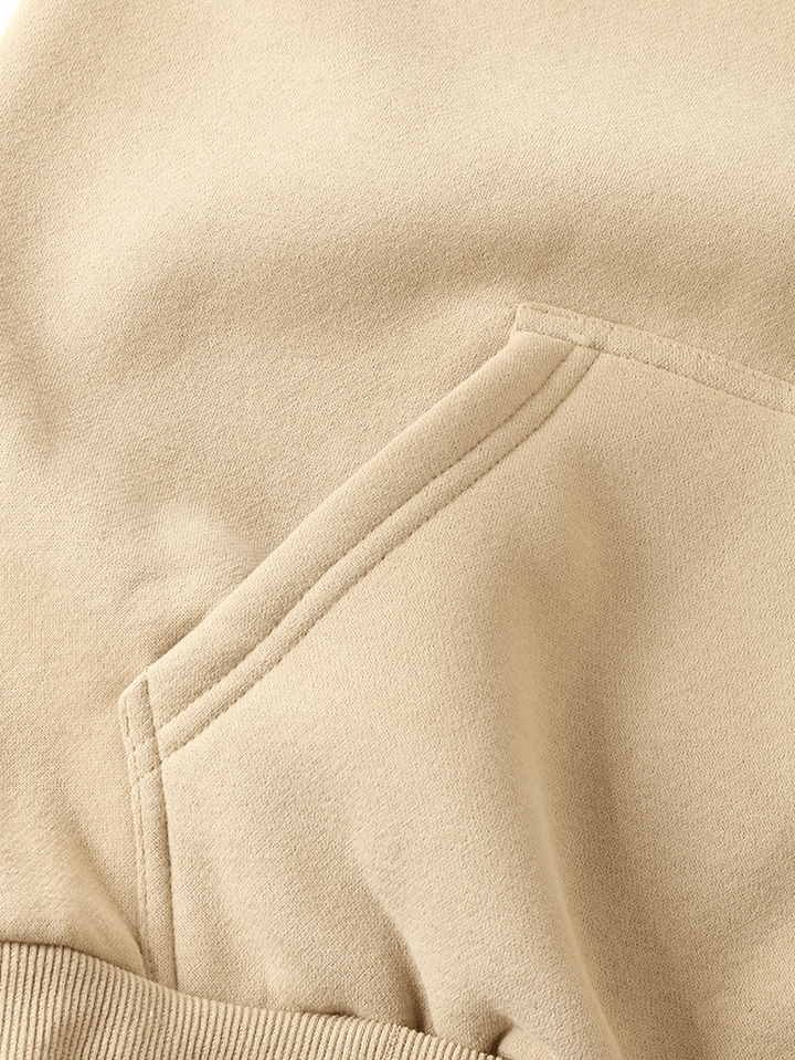 Women Letter Printing Velvets Kangaroo Pocket Cross-Border Warm Long-Sleeved Hooded Sweater - MRSLM