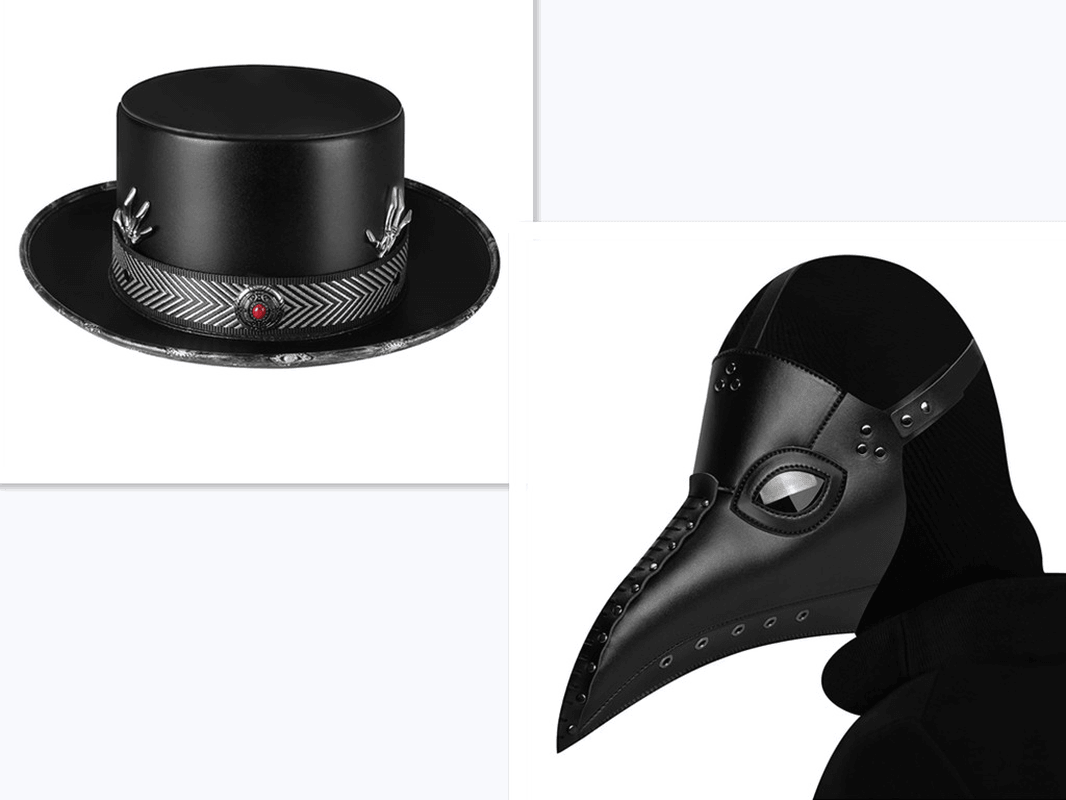 Halloween Plague Doctor Dome Magic Hat Gentleman Top Hat - MRSLM