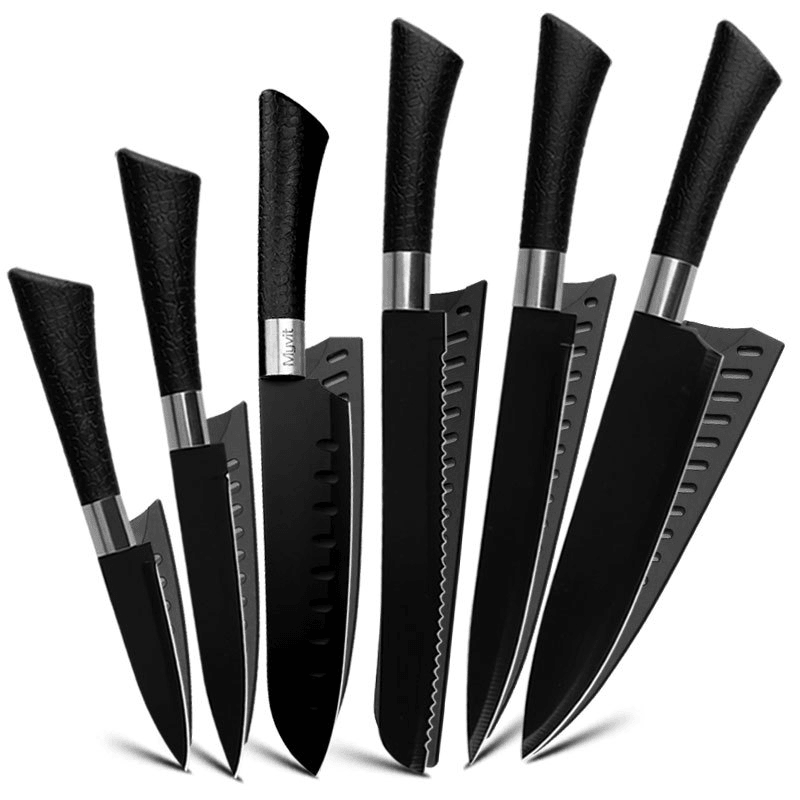 6Pcs Stainless Steel Paint Knife with Horseshoe Handle Cooking Knife Set for Kitchen Tool - MRSLM