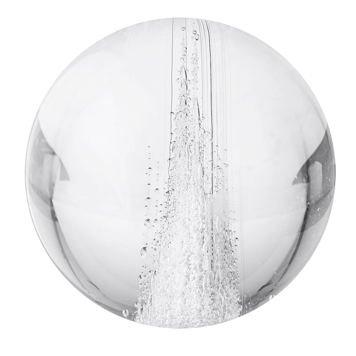 Melting Stone Sphere Quartz 60Mm Clear Crystals Ball Healing Rock Decor + Stand - MRSLM