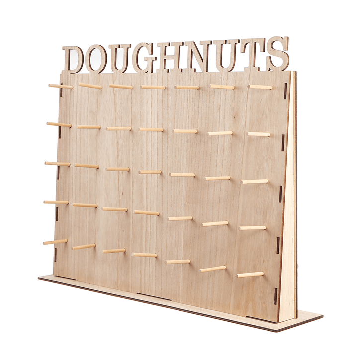 50X40 DIY Wooden Donuts Wall Stand Holds Kitchen Doughnut Storage Rack Wedding Party Decor - MRSLM