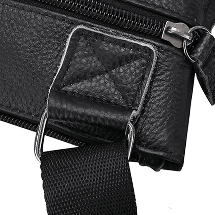Men Genuine Leather Large Capacity Waterproof Wear-Resistant Crossbody Bag - MRSLM