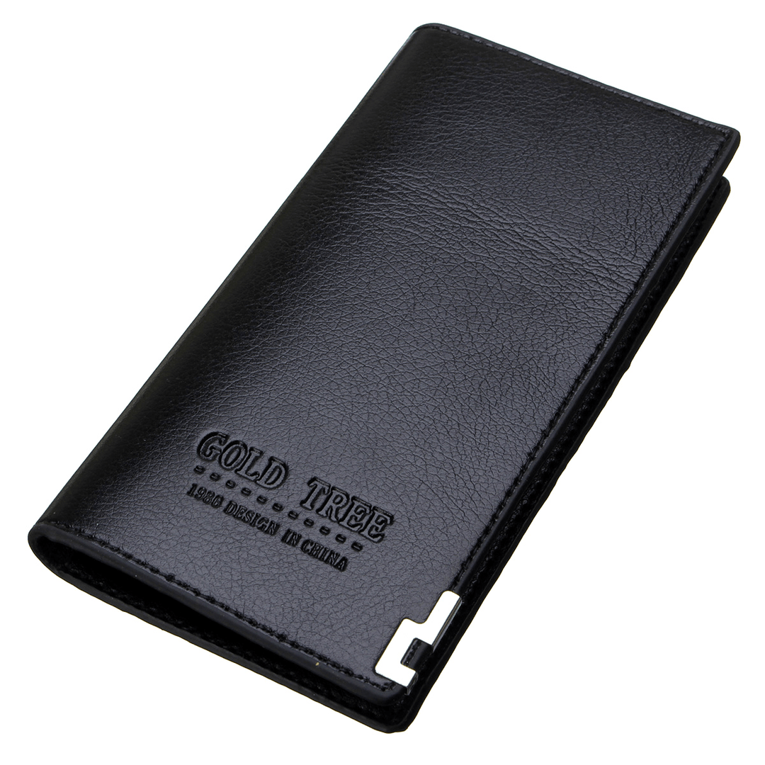 Men'S Slim Leather Long Wallet Bifold Clutch Credit Card Holder Coin Purse Bag - MRSLM