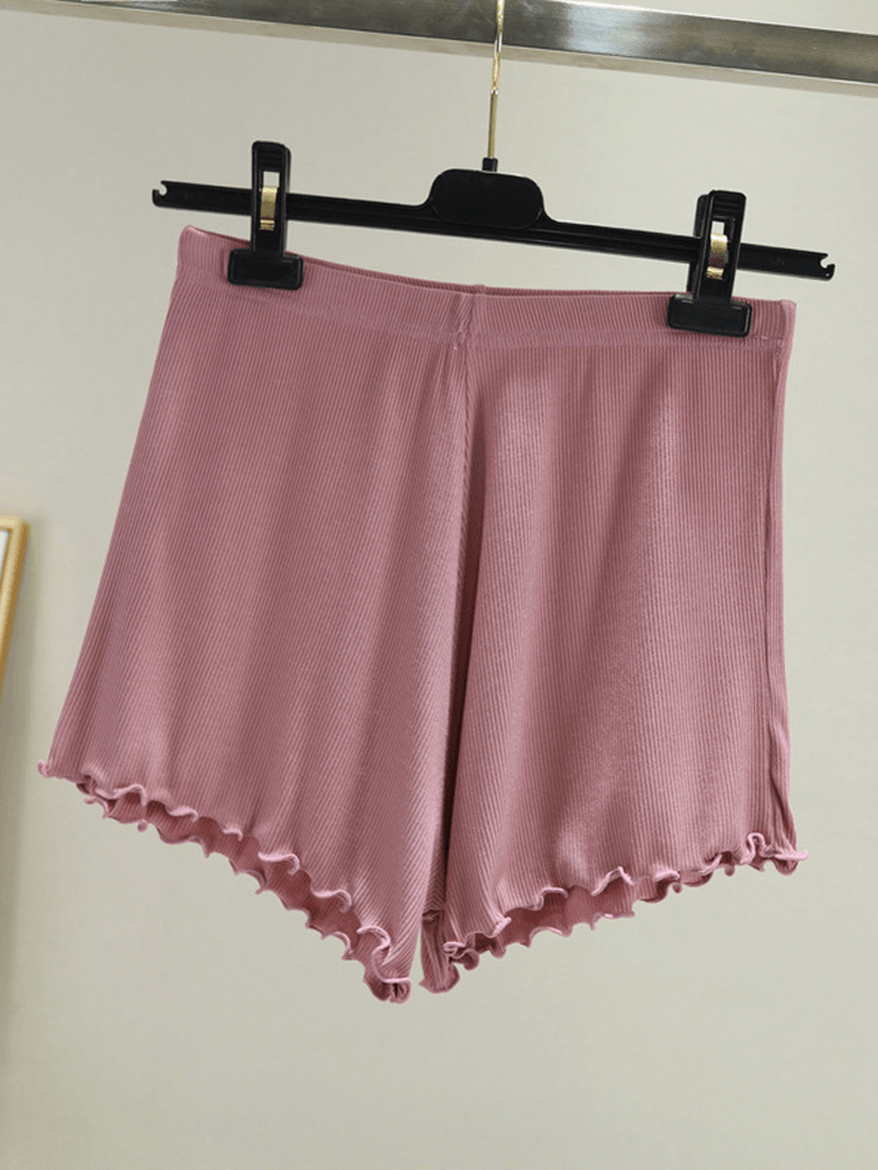 Women Casual Solid Color Elastic Waist Loose Shorts - MRSLM