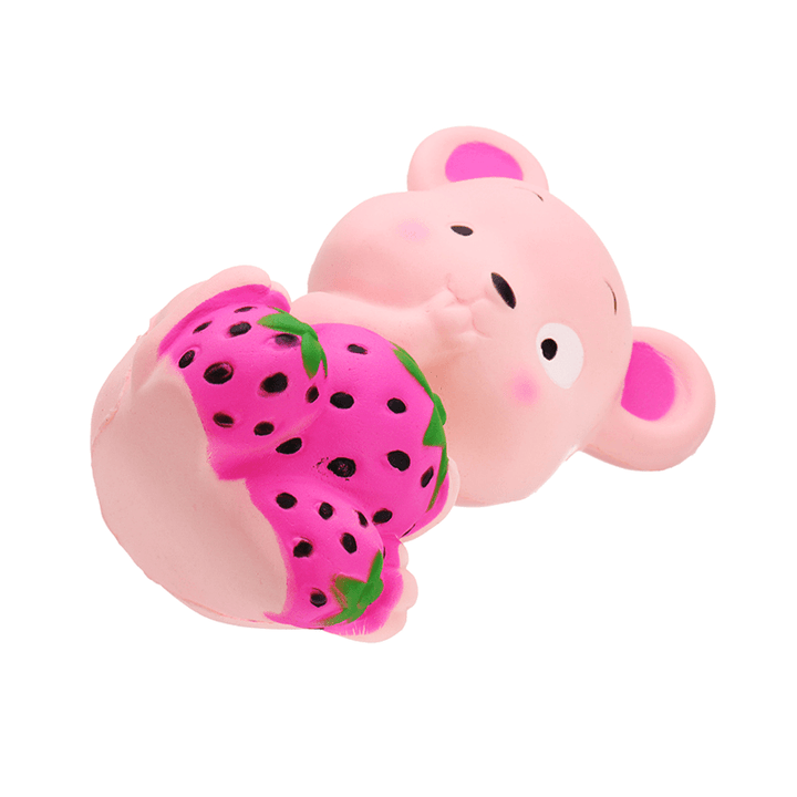 Squishy Strawberry Rat 13CM Slow Rising Soft Toy Stress Relief Gift Collection with Packing - MRSLM