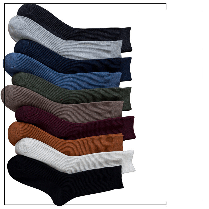 Spring and Autumn Black Pure Cotton High-Top Sports Socks - MRSLM