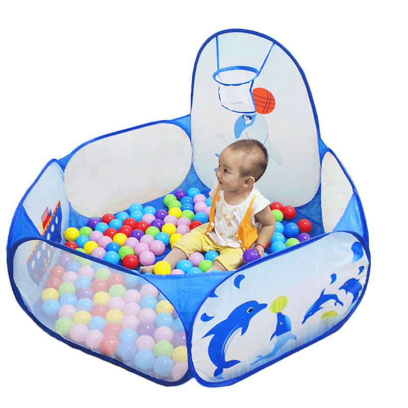 1.2M Baby Ball Pool Ocean Plastic Basketball Basket Portable Camping Indoor Kids Play Tent - MRSLM