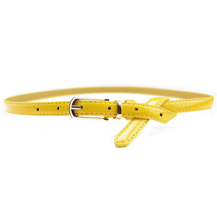 Candy Color Pin Buckle Ladies Patent Leather Pu Belt - MRSLM