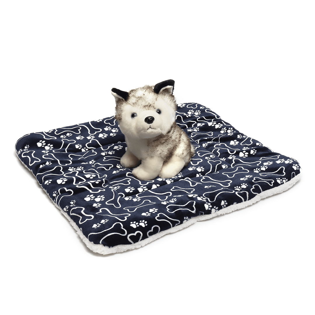 Soft Fleece Dog Bed Pet Mat Cushion Washable Double Sided Puppy Pillow Mat Sleeping Cover Towel Cushion for Dogs Cats Kennels - MRSLM