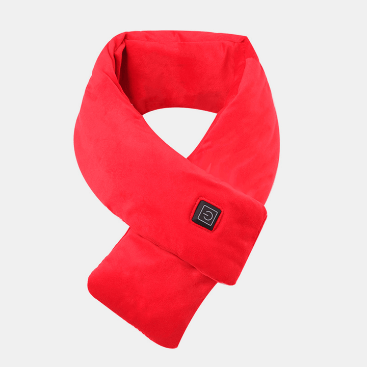 Unisex Fleece Cotton Smart Heating Scarf USB Winter Electric Warming Scarf Neck Protector Cold Charging Scarf - MRSLM