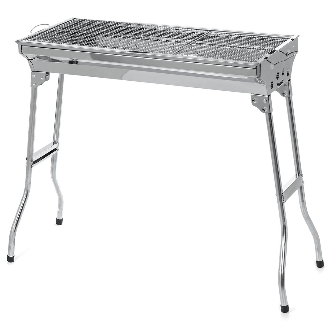 3-5 People Folding BBQ Grills Stainless Steel Charcoal Barbecue Stove Camping Picnic Patio - MRSLM