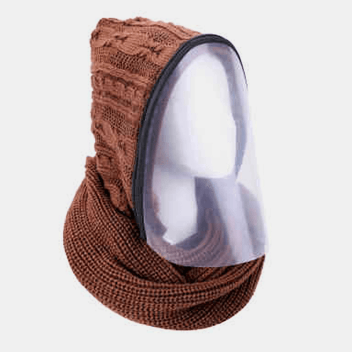 Unisex Detachable Keep Warm Dustproof Zipper Neck Protection Knitted Face Mask Scarf - MRSLM