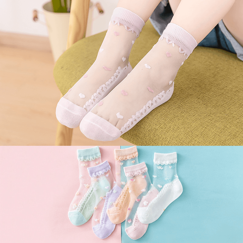 Spring and Summer Thin Crystal Socks for Girls - MRSLM